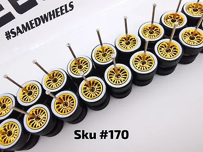 10 Set 10mm Samed Wheels Lowrider Gold Rim White Wall #170 • $29.99