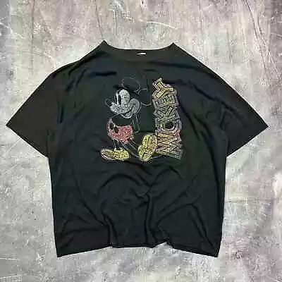 90s Black Mickey Mouse Graphic Shirt XL A87 VINTAGE CARTOON DISNEY TEE • $25