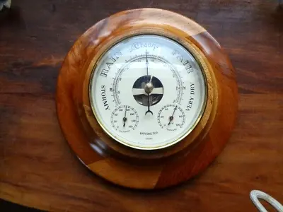 Vintage Mid Century Modern Wooden Wall Barometer Thermometer Hygrometer  MCM 7  • $30