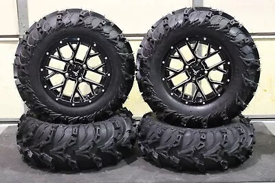 Brute Force 750 27  Mud Lite Ii 14  Barbwire Blk Atv Tire & Wheel Kit Irs1ca • $1349.90