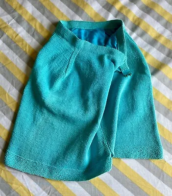 £12 • Buy Vintage Supercute ModGogo Original 60s Mini Skirt Handmade In Turquoise Cotton S