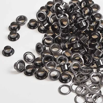 4/5/6/8/10/12/14/17mm Gunmetal Black Grommets Eyelets + Washer Leather Craft • $9.90