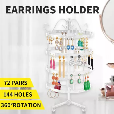 Earring Holder Stand Jewelry Display Hanging Rack Storage Metal Organizer 4 Tier • $23.99