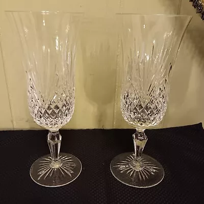 Wedgwood Majesty Lead Crystal Set Of 2 Iced Tea Glasses 9  Yugoslavia Vintage  • $50