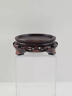 3  Round Asian Oriental Brown Wood Plant Jar Vase Stand Display Base • $22.52