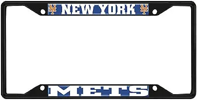 Fan Mats 31313: New York Mets Metal License Plate Frame Black Finish • $19.79