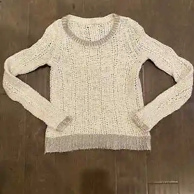 Anthropologie Moth Sweater Size XS Wool Mohair Blend Chunky Knit Bell Sleeves • $19.99