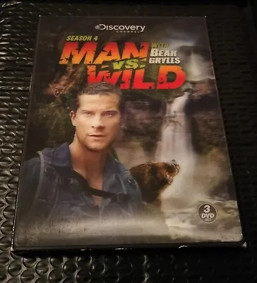 Man Vs. Wild: Season 4 (DVD 2010 3-Disc Set) Lenticular Cover And Discs 👍👍 • $9