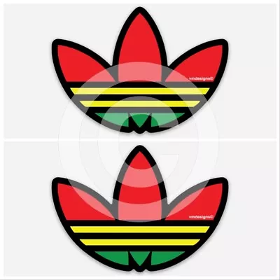 Adidas ‘Rasta’ STICKERS (2.16” X 3”) Bob Marley Jah Shaka Reggae Lion - 2 PACK** • £5.95