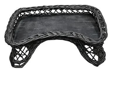 Vtg Large Black Wicker Bed Tray Mid Century Shabby Chic • $32.50