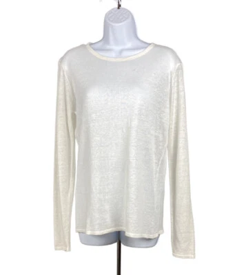 $49.99 • Buy Island Company Women’s Linen Semi Sheet Lightweight  Blouse Size M White Color
