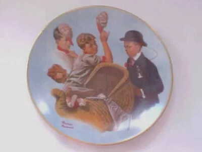 Collectible 1978 Norman Rockwell Mother's Day Plate Gold Rim 8 1/2  Diameter • $4.99