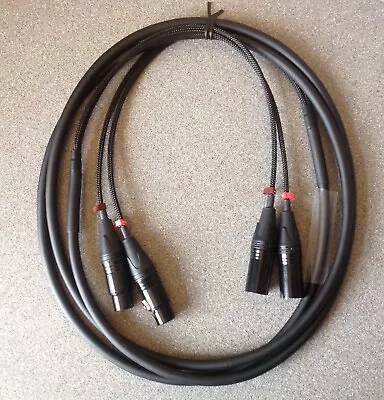 2 Way XLR Loom 3m - Black & Gold XLR's - Very High Quality Flexible Cable  • £23