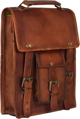 Men's Real Vintage Brown Large Leather Messenger Laptop Satchel Shoulder Bag • £29.93