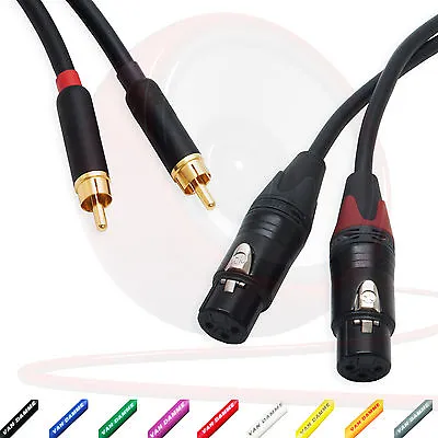 Pseudo Balanced RCA Phono To Female XLR Lead (PAIR). Van Damme & Neutrik Cable • £85.52