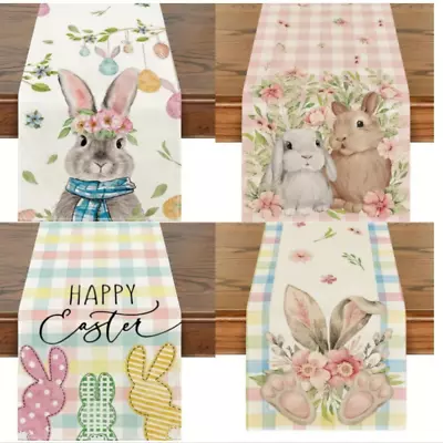 Easter Table Runner Bunny Table Flag Cloth Tablecloth Picnic Party Home Decor • £6.17