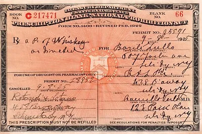 Antique Prohibition Pint Whiskey Prescription Doctor Pharmacy Bar Schenectady NY • $39.94