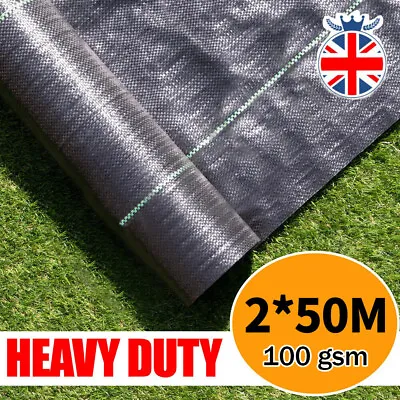 £1.99 • Buy 2m*50m Wide Ground Master Heavy Duty Weed Control Fabric Ground Cover Membrane
