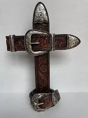 NWOB Freestanding Cross Shelf Desk Decor Resin Belt & Buckle Design • $19.99