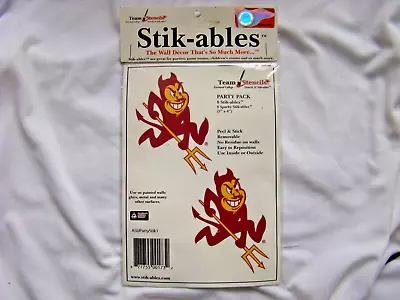 ASU ARIZONA STATE Sun Devils Sparky Stik-ables Decal Party Pack 8- 3 X4  Decals • $11.97