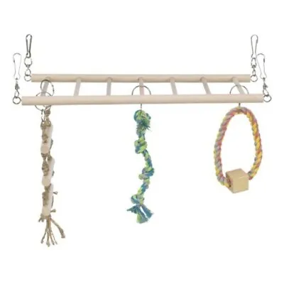 Trixie Wooden Hanging Suspension Rat Ferret Chinchilla Ladder Bridge Cage Toy • £13.39