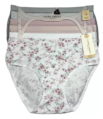 LAURA ASHLEY LS3615 5-Pack Organic Cotton Underwear Panties Pastel Women’s Sz S • $31.15