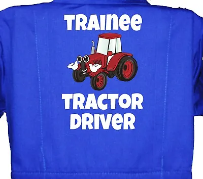 Trainee Tractor Driver Red Baby Toddler Children's Kids Coverall Overalls • £22.94