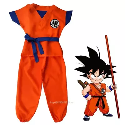 Anime Dragon Ball Z Kids Son Goku Cosplay Costume Gui Holiday Costumes Tail Wris • $32.91