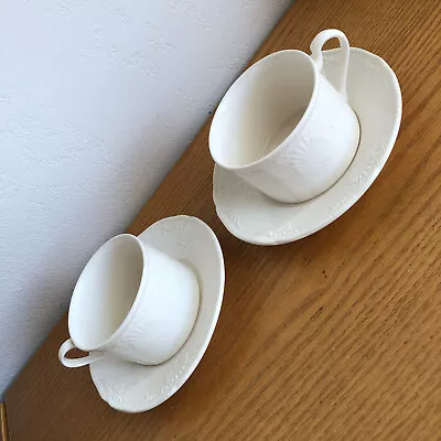 South Hampton Mikasa White Sea Shells & Scrolls DY902   2 Flat Cups & Saucers • $24.99