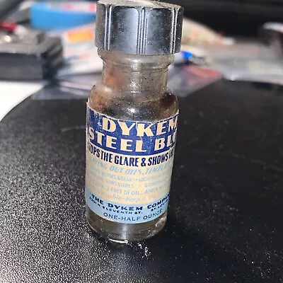 Vintage Dykem Steel Blue Layout Fluid 1/2 Oz Felt-tip Dabber Glass Bottle • $8.20