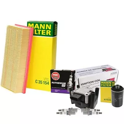 Mann Filters NGK Spark Plugs Hitachi Ignition Coil Tune-Up Kit For VW Jetta • $146.95