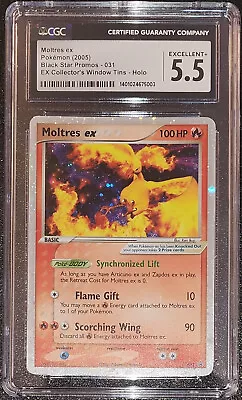 Moltres EX Pokemon 2005 Black Star Promo Collector's Window Tins - Halo CGC 5.5 • $45