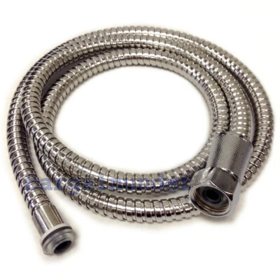 $4.98 • Buy Bathroom Flexible Shower Handheld Water Hose Chrome Finish 48  Long Silver BU783