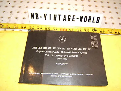 Mercedes W123 230 280E 240D 300D Parts Catalog USA 8 Language 1 BookletType F • $181