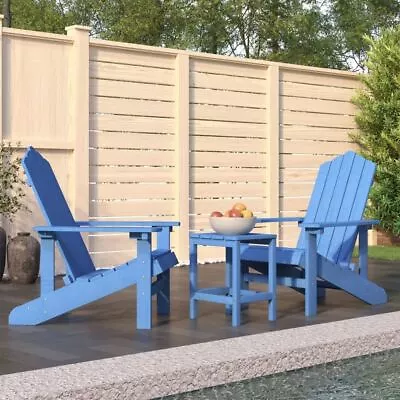 3 Pcs Adirondack Table And Chairs Retro Style Garden Patio Furniture Set HDPE • $471.95