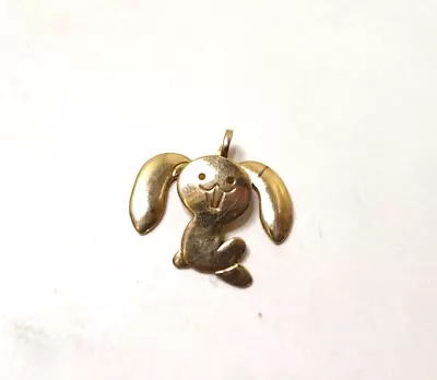 Vintage Avon Bunny Rabbit Pendant Charm Gold Tone Movable Ears • $8