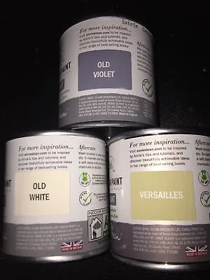 £32.79 • Buy Annie Sloan Paint Tins 120ml -chalk Paint - Old Violet  + Old White & Versailles