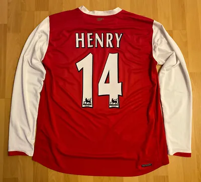 ARSENAL | THIERRY HENRY #14 Jersey Shirt NIKE 2006-08 Large Home Red Long Sleeve • £149.99