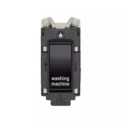 Crabtree 4460/BK/WM 20A Double Pole Grid Switch Module   WASHING MACHINE   Black • £5