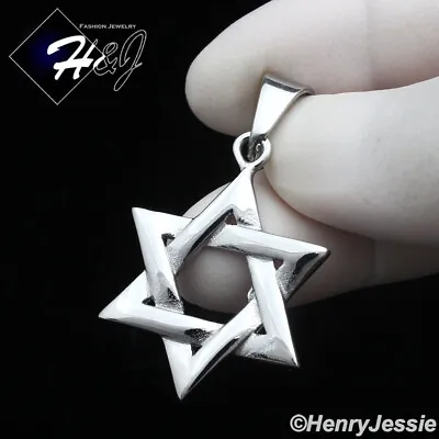 MEN's Stainless Steel Silver Jewish Star Of David Charm Pendant*P137 • $13.99