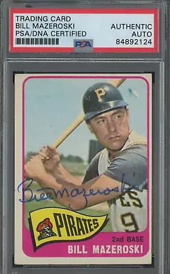 Bill Mazeroski HOF Signed 1965 Topps #95 AUTO Pittsburgh Pirates PSA/DNA • $54.99