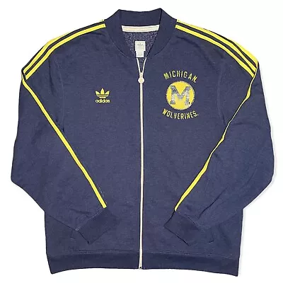 Michigan Wolverines NCAA College Adidas Full Zip Sweatshirt Track Jacket Men 2XL • $19.16