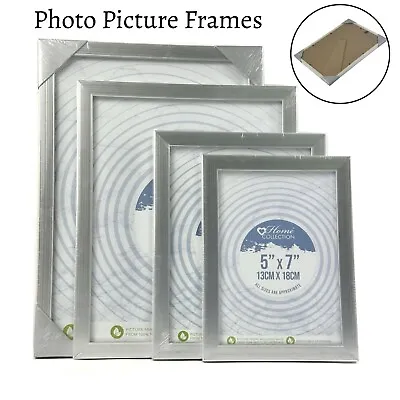 Modern Photo Frames A4 5x7  6x8 8x10  Wall Desk Mountable Silver Poster Frame • £5.89