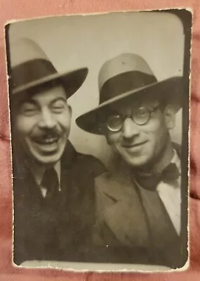 Vtg Photobooth - Happy Guys Mustache Hats 1930s • $2.75