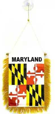 State Of Maryland Mini Flag 4 X6  Window Banner W/ Suction Cup  • $6.64