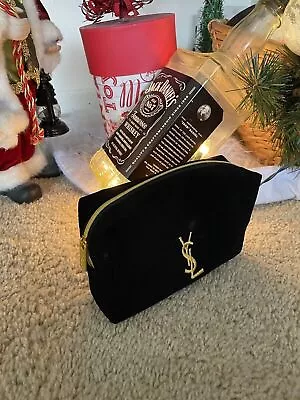 Ysl Black Cosmetic Bag With Gold Color Logo • $17.50