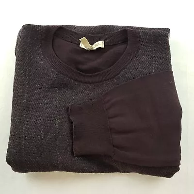 Enzo Montovani Knitwear 100% Fine Merino Lightweight Sweater Dark Cabernet L • $11.99