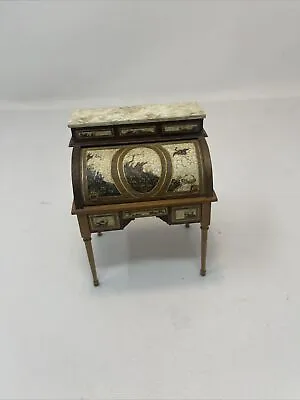 Miniature Dollhouse Janet Reyburn Hand Painted French Chinoiserie Rolltop Desk • $599.99