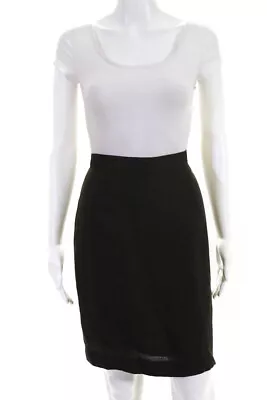 Morgane Le Fay Womens Back Zip Knee Length Pencil Skirt Gray Linen Size Medium L • $2.99