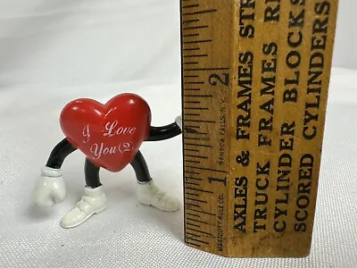  I LOVE YOU (2)  Valentine Heart Man W/legs/arm Novelty Gift Or Tag 1 3/4  Tall • $5.95